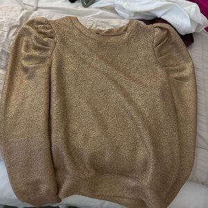 Omens gold puff sleeve sweater